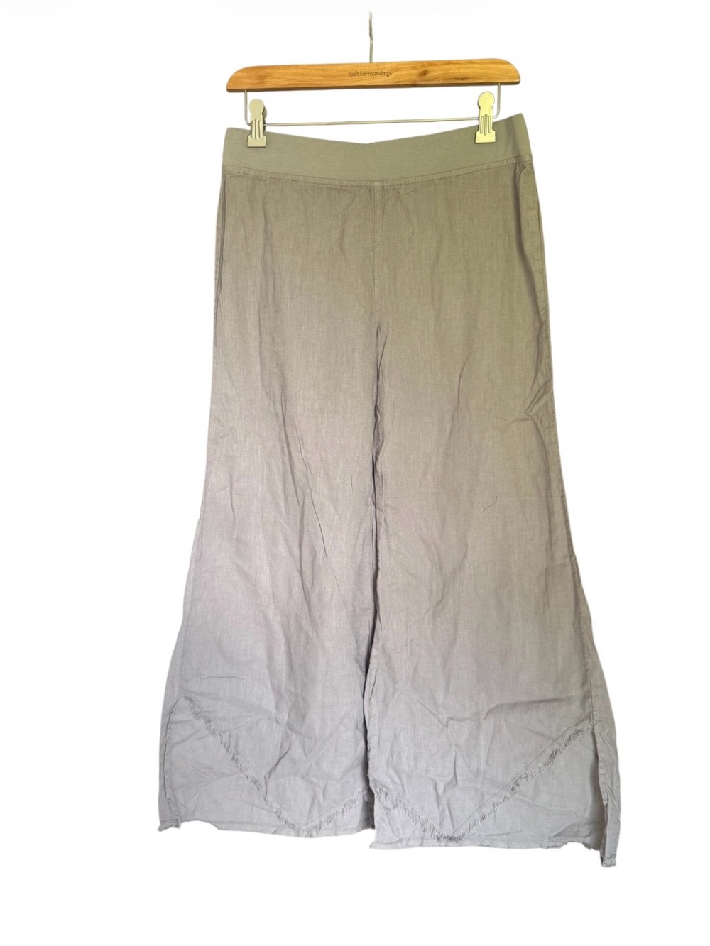 Wearables Relaxed Wide-Leg Linen-Blend Pants in Light Olive